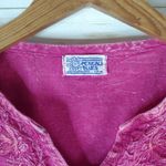 Mexicali Fuschia Pink Boho Acidwash Embroidered Blouse Size M Photo 2