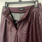 EXPRESS Faux Leather Y2K Straight Womens Pants Sz 4 Burgundy Mob Wife edgy Vegan Photo 3