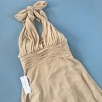 Azazie NWT Fifi Sand A-Line Strapless Chiffon Convertible Bridesmaid Dress Photo 2