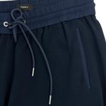 Theory  Crepe Navy Blue Drawstring Waist Pull On Pants Zip Ankle Casual Size S Photo 3