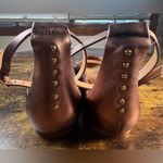 Halston Heritage | Arwen Mink Metallic Leather Studded Flats. Size: 8.5M Photo 4