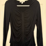 Rafaella Raffinalla Black Ruched Front Long Sleeve Top - Size 10 Photo 0