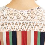 No Boundaries  Juniors' Lace UP Dress with Crochet Back, Rust Stripe Boho - Large Photo 2