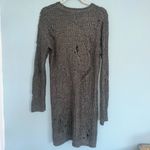 Planet Gold Women’s Ripped Pullover Sweater Large Grey L Photo 7