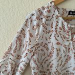 Allegra K Women's Floral Keyhole Organza Long Sleeve Ruffle Blouse Size Small Photo 4