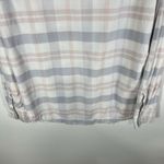 Free People LoveLand Pastel Plaid Button Down Frayed Hem Boho Shirt Small Photo 8