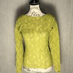 ZARA Lime Green Textured Sheer Top Size Small Photo 0