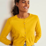 Boden Mustard Yellow Crop Crew Cardigan Photo 0