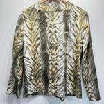 Chico's Chico’s Olive Gold Bronze & Ivory Animal Striped Button Front Jacket Size 1/M Photo 6