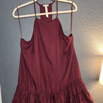 Free People  Red Asymmetrical Ruffled Tank Top Photo 0