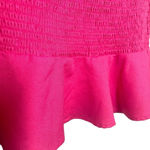 O. Vianca Women’s Shirred Smocked Ruffle Mini Skirt in Pink One Size Photo 1