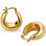 14K Gold Plated Chunky Hoops Photo 0