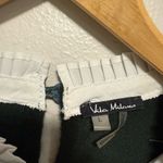 Vila Milano Green & White Ruffle Sweater Size Large Photo 4