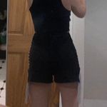 Black Cowgirl Denim Shorts Size M Photo 3