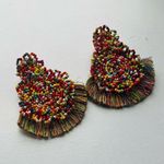 Bohemian Beaded Tassel Earrings for Women Big Statement Earrings Red Photo 2