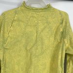 Free People  Movement Women's Yellow Mock Neck Long Sleeve‎ Textured Top Size M/L Photo 6