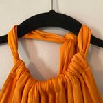R.G. Kane Orange Halter Top Silky Lightweight High Neck Women's size Small Photo 2