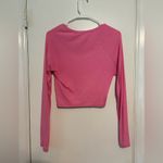 PacSun  basics pink long sleeve cropped shirt size medium Photo 2