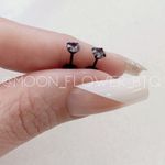 Tiny Black Rainbow CZ Flat Back Earrings Photo 2
