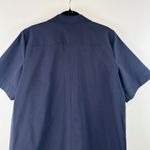 Theory  Womens Blazer Blue Short Sleeve Safari Jacket Pockets Notched Outdoor XL Photo 6