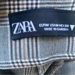 ZARA High Rise Plaid Skinny Stretch Women’s Gray Pants Size 28 Photo 1