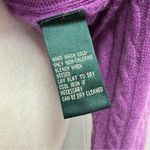 Ralph Lauren Lauren  Crew Neck Sweater Cable Knit 100% Cashmere Purple Medium M Photo 8