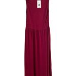 ZESICA Sleeveless Maxi Dress, Crewneck Pleated Flowy with pockets Pink Size M Photo 4