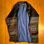 Chico's Womens 100% SILK Embroidered silk Lined Classic blazer Light Jacket|Sz:1 Photo 9