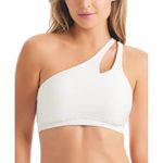 Jessica Simpson Bikini Set Ribbed Cutouts One Shoulder Hipster Off White S Photo 3