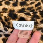 Calvin Klein  Animal Print Leopard Cheetah Shirt Dress 4 Brown Tan Photo 12