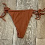 SheIn Swimwear S. L Tan / Brown Ribbed Knit String Bikini Bottoms Ties At Sides Photo 4