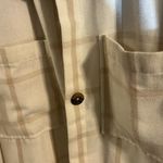 Serra  Women’s Cream Colored Button Down Plaid Shacket‎ Size Large Photo 5