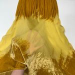 SALONI Fabienne yellow semi sheer velvet Gown size 4 Photo 6