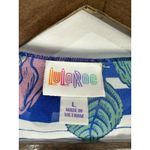 LuLaRoe ‎ Lindsay Kimono L Blue Stripe Floral Boho Coastal Resort Beach Cover Up Photo 2