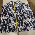 Ming Wang Tunic Top Womens 2X Navy White Print Sheer Button Up 100% Cotton Plus Photo 1