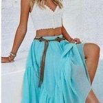 Etc.Boho Maxi Skirt size OS Asymmetric High Photo 1