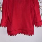 Lauren Ralph Lauren Womens Red Linen V Neck 3/4 Sleeve Blouse Size Small Photo 6