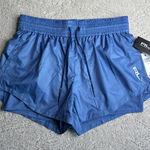Women's NEW RLX Ralph Lauren Large Layered Rip Stop‎ Jersey Drawstring Short Blue Photo 0