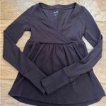 Hollister  Brown Long Sleeve Babydoll Top Photo 0