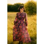 Vintage 1970s Floral Smocked Sheer Maxi Dress Fancy That Women's XS/S Photo 1