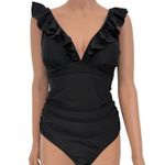 Cupshe large ruffle ruched low back tie one piece swimsuit SW2 2430 Photo 12