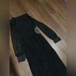 Eliza J  long sleeve sheer crystal sequin embellished black dress evening formal Photo 5