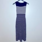 A New Day Striped Sleeveless Linen Blend Knit Sweater Midi Dress Size M Photo 1