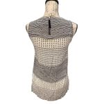 Madewell Black White Multi Print Banded Collar Zip Back Split Hem Tank Top XS Photo 2