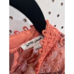 Ultra Pink Coral Lace Mock Neck Sleeveless Top Women's Size L Photo 3