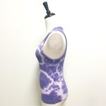 AGOLDE Purple White Poppy Scoop Neck Tie Dye Ribbed Slim Fit Tank Top Medium Photo 2
