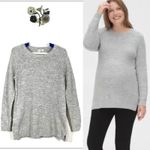 Gap Maternity Crew Neck Waffle Knit Light Gray Pullover Sweater Size Small Photo 1