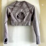 Gymshark  Flex Sports Long Sleeve Crop Top Cutout Back Thumb Holes Purple Medium Photo 3