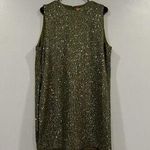 Stine Goya Isha Tunic Dress Moss Green Sequin Small S NWT Photo 0