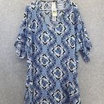 Jantzen  Women's Beach Coverup Tunic Blouse Kimono Sleeve Blue Size Medium Photo 0